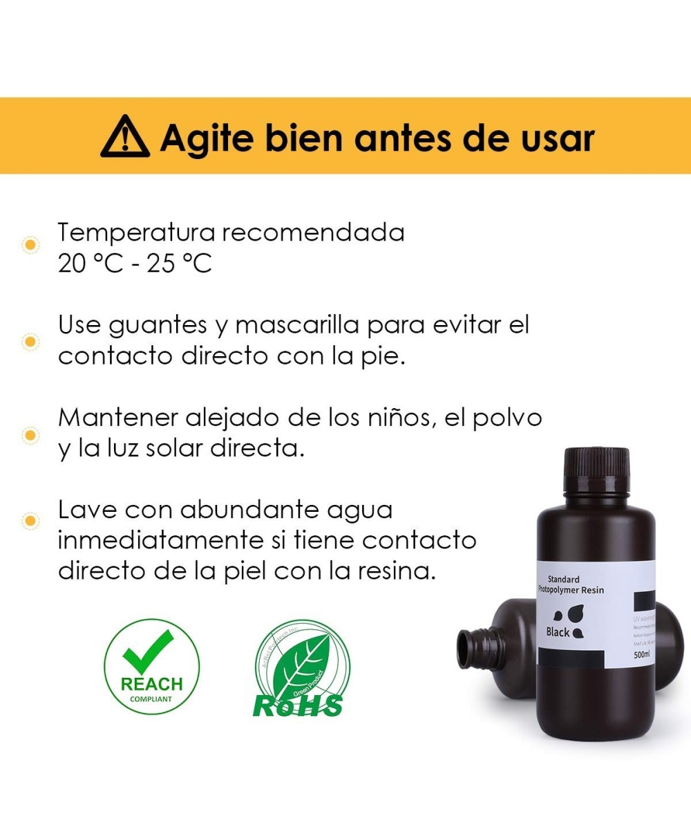 Resina de fotopolímero de curado UV ELEGOO 500g 405nm para impresoras 3D