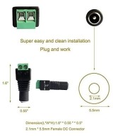 Conector DC 2.1mm interior x 5.5mm exterior hembra - macho (2U)
