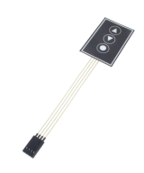 Teclado matricial con membrana 1x3 de 3 teclas