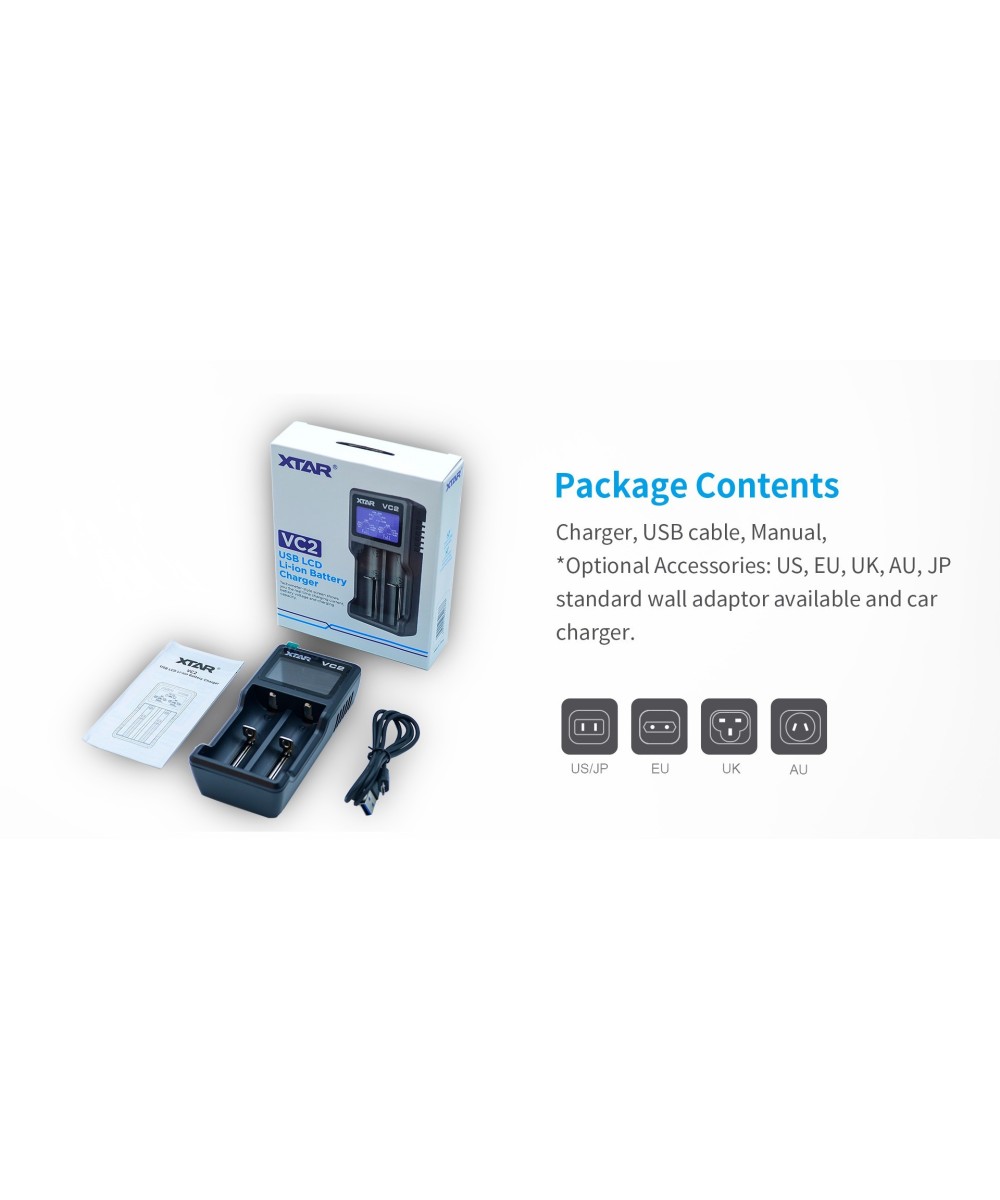 Cargador de Baterías Xtar VC2 2 Espacios