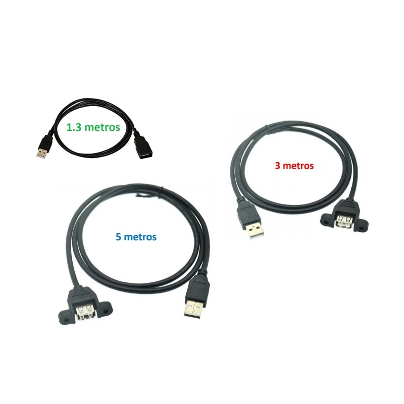Cable de extensión USB 2.0 tipo A macho a tipo A hembra de 3 pies, negro
