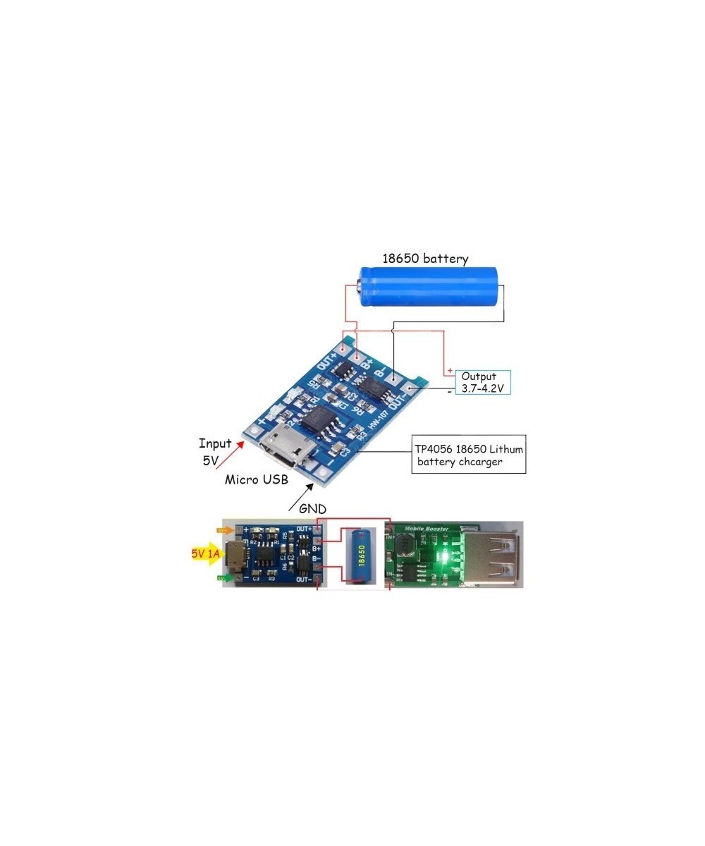 Cargador de Bateria BMS Micro USB TP4056 1A