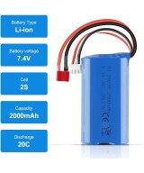 Bateria Recargable Li-Ion 18650 2S 7.4V 2000mAh con Cargador