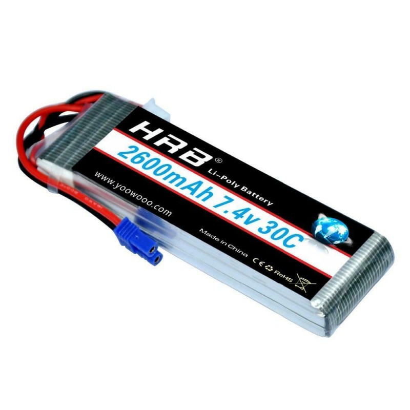 Batteria Lipo 25c Crane Batteria Lipo Vapextech 7.4V 2600mAh - Per Softair, Connettore Tamiya Mirino Softair
