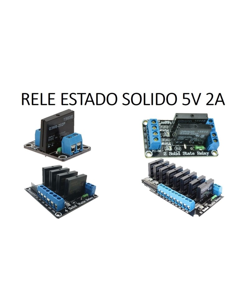 Modulo rele estado Solido 1-8 Canales 5V 2A