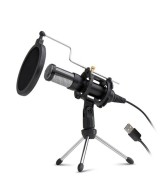 Micrófono de condensador USB con trípode y filtro