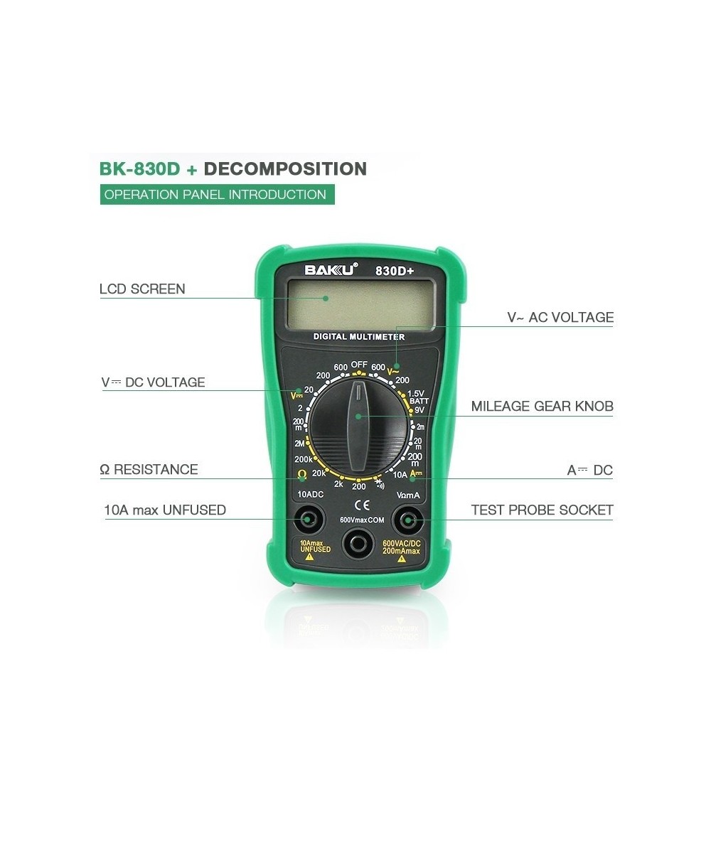 Multimetro Digital BAKU BK-830D+