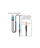 Separador de Audio 3.5mm 2 Machos 1 Hembra
