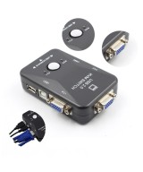 Conmutador de Teclado, Video y Mouse de 2 Puertos KVM Switch USB2.0