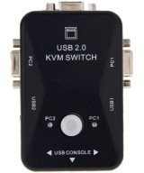Conmutador de Teclado, Video y Mouse de 2 Puertos KVM Switch USB2.0