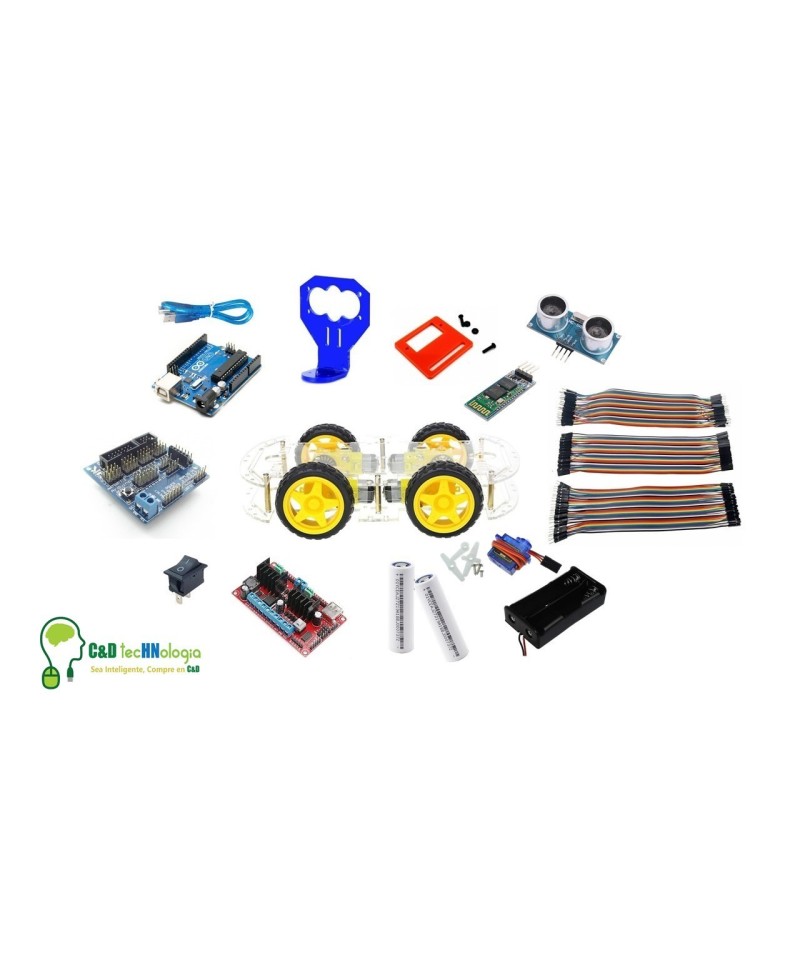 Carrito Robot 4 ruedas estructura y electronica