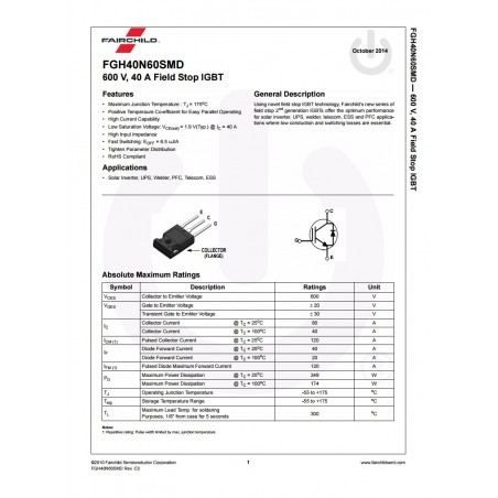 FGH50N6S2D Fairchild - IGBT Transistor, IGBT Module