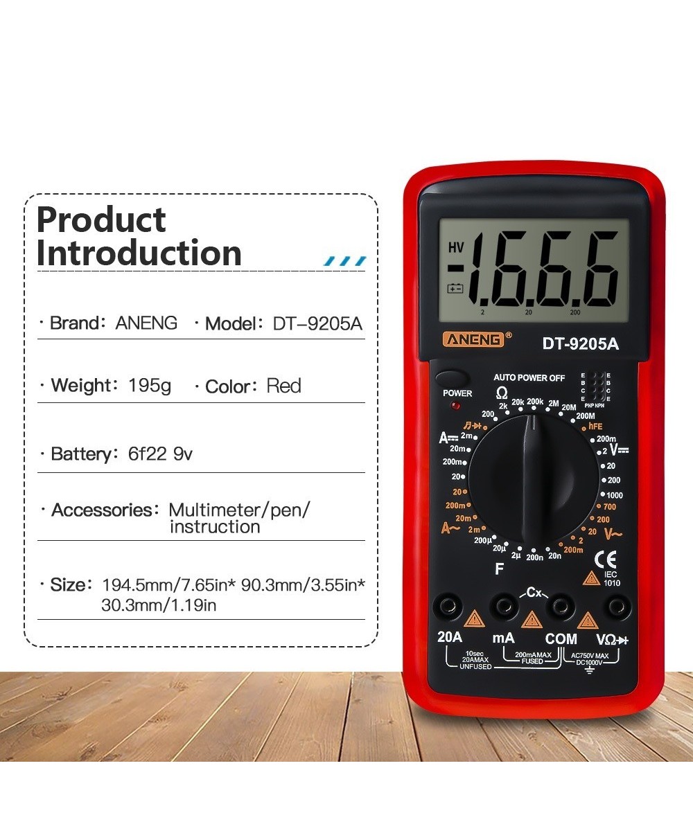 Multimetro Digital DT-9205N