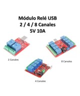 Modulo Rele USB 5V 10A 2 - 8 Canales