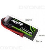 Bateria Tipo LiPo recargable 11.1V 35C/50C 3S OVONIC