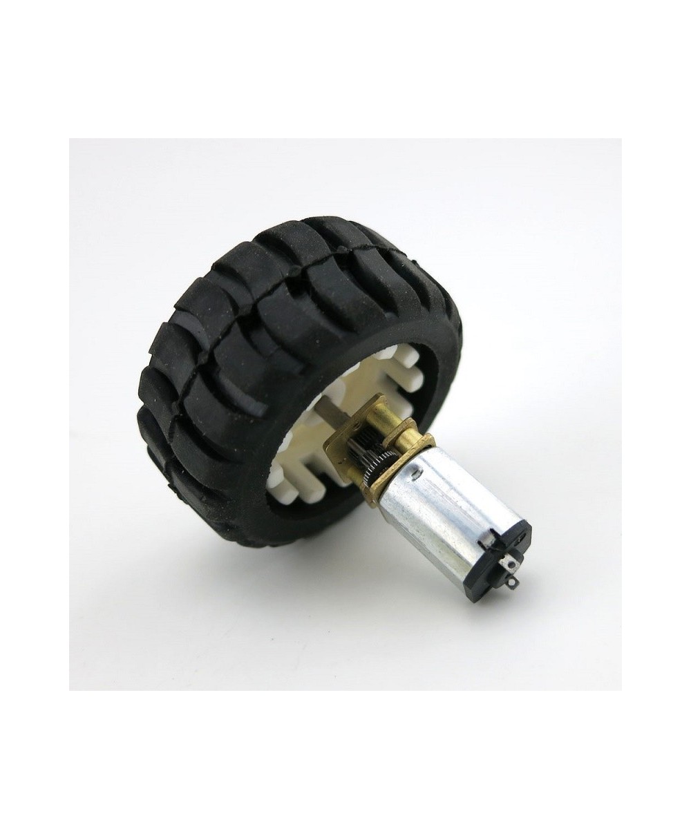 Motor con caja reductora metalica y llanta 6V/12V 100/300RPM