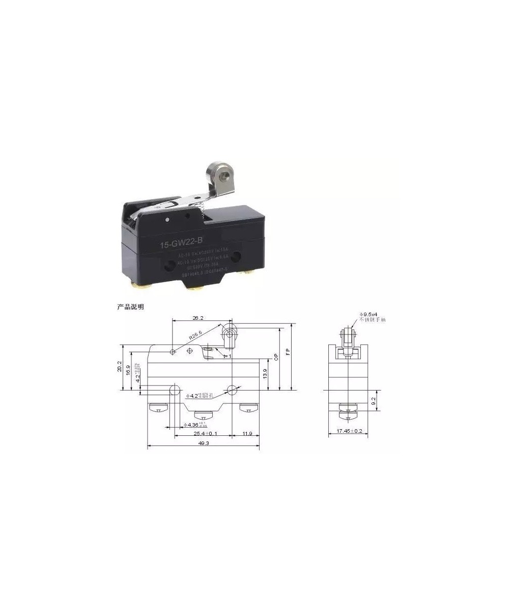 Interruptor de Fin de Carrera Industrial Z-15GW22-B