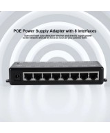 Adaptador HUB POE Pasivo RJ45 8 Puertos 12-48VDC