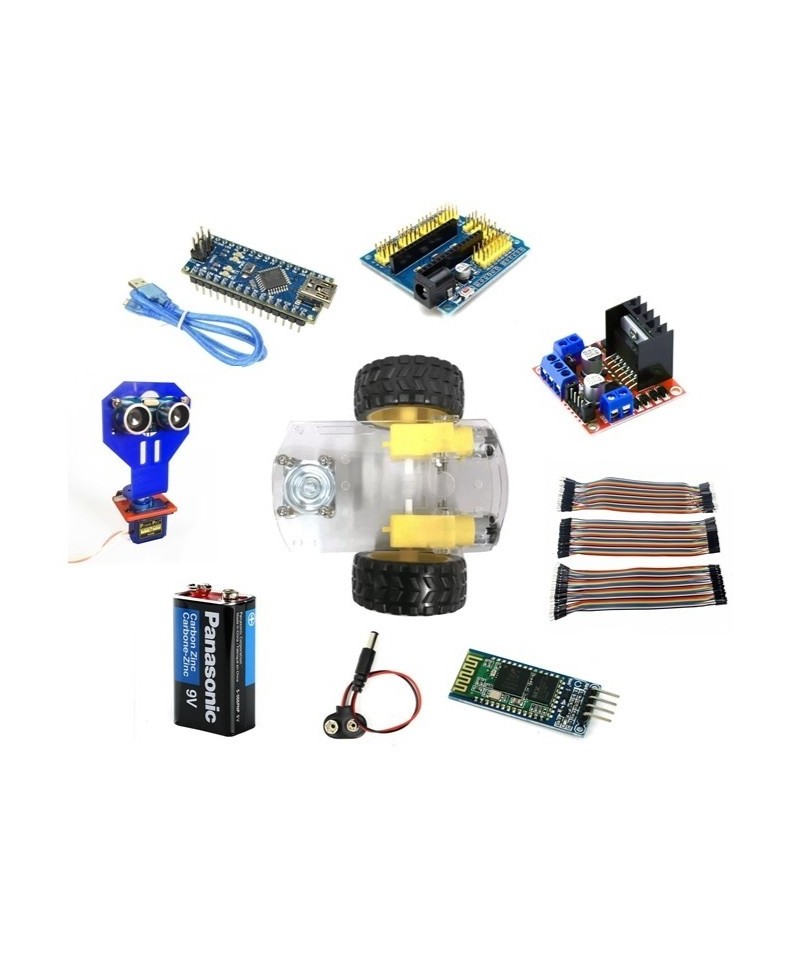 Carrito Robot 3 ruedas estructura y electronica