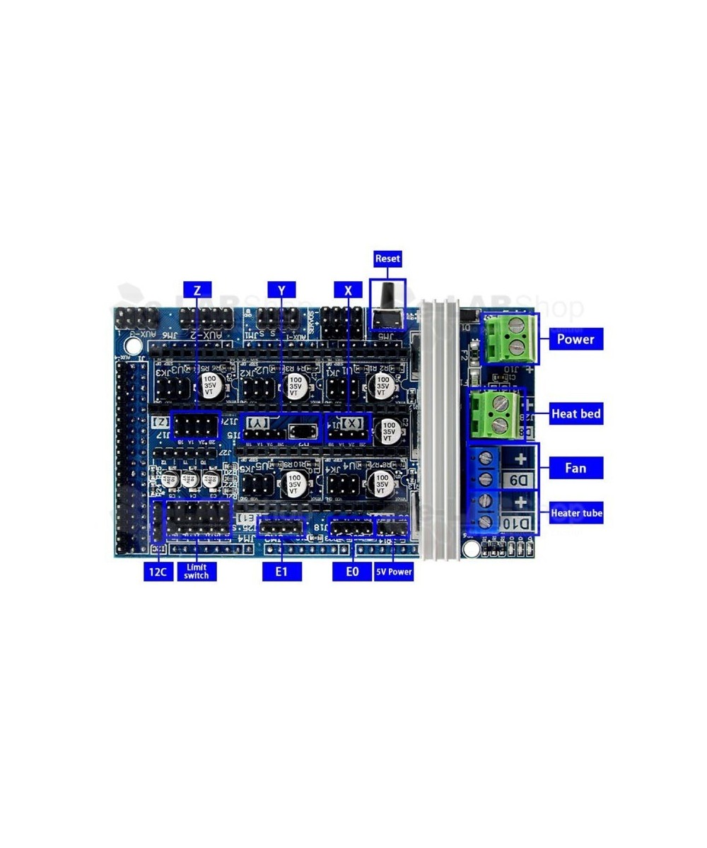 Modulo Shield Controlador de Motores RAMPS 1.6 Para Impresora 3D/CNC (DIY)