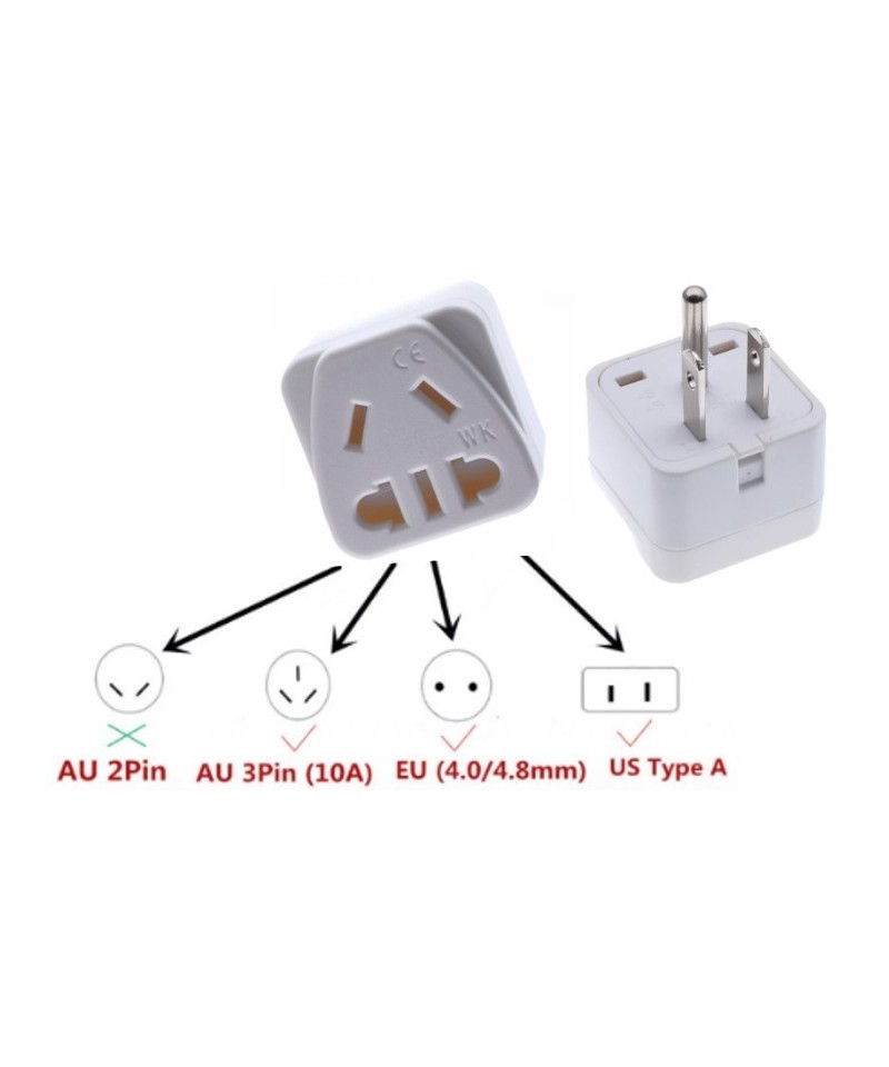 Adaptador de enchufe electrico europeo / asiatico / australiano a americano