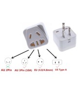 Adaptador de enchufe electrico europeo / asiatico / australiano a americano