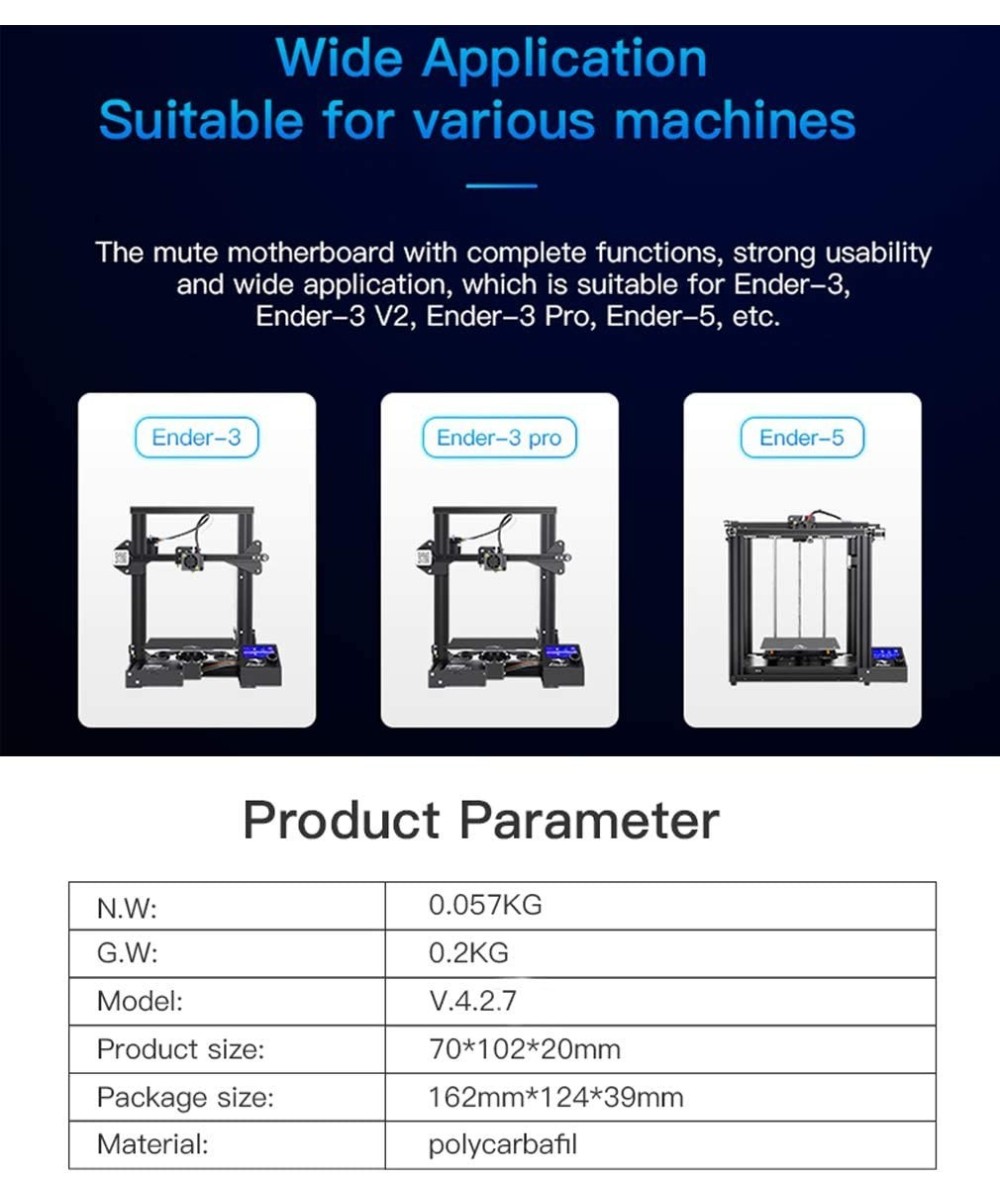 Tarjeta Madre Creality V4.2.7 Ender 3 para Impresora 3D