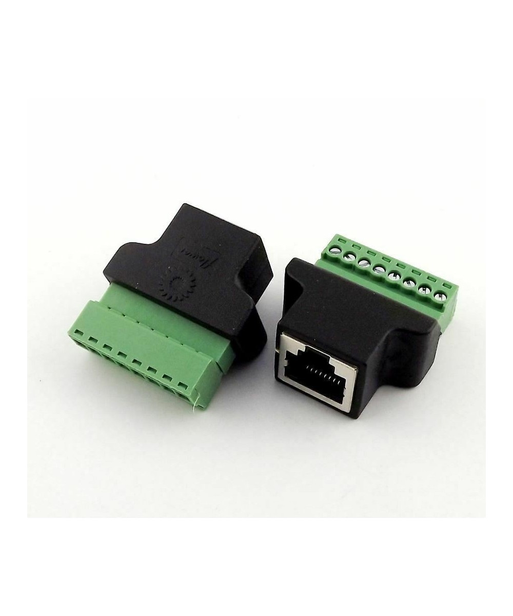 Conector Ethernet RJ45 Cat5/5e con Terminal Tipo Bloque 8 pines