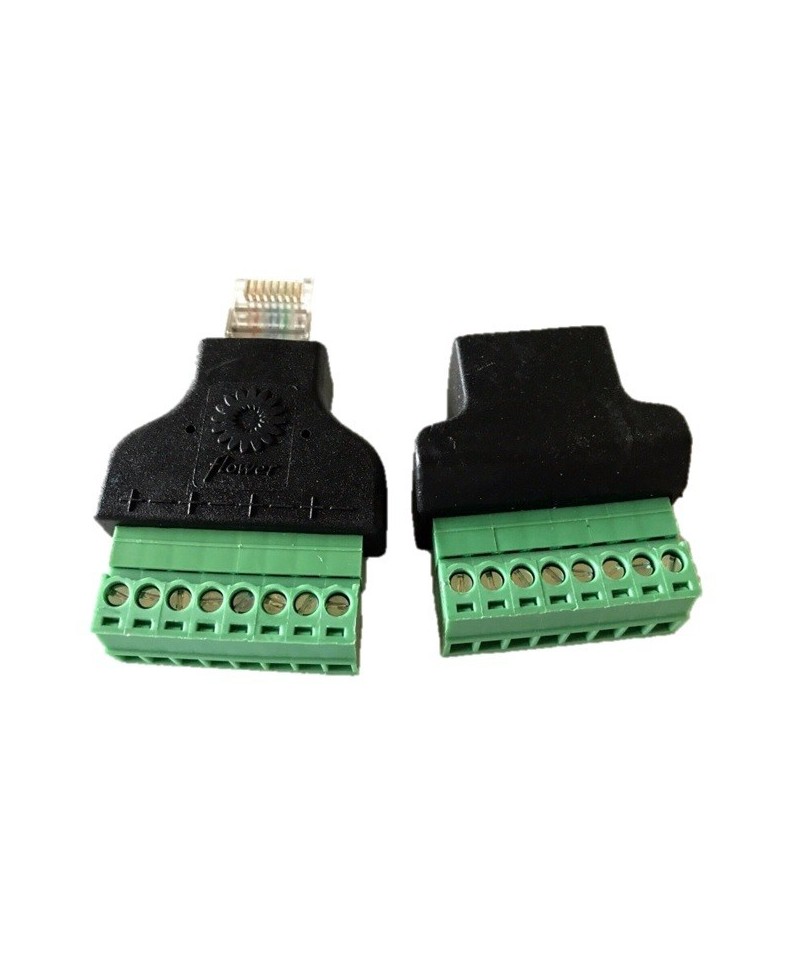 Conector Ethernet RJ45 Cat5/5e con Terminal Tipo Bloque 8 pines