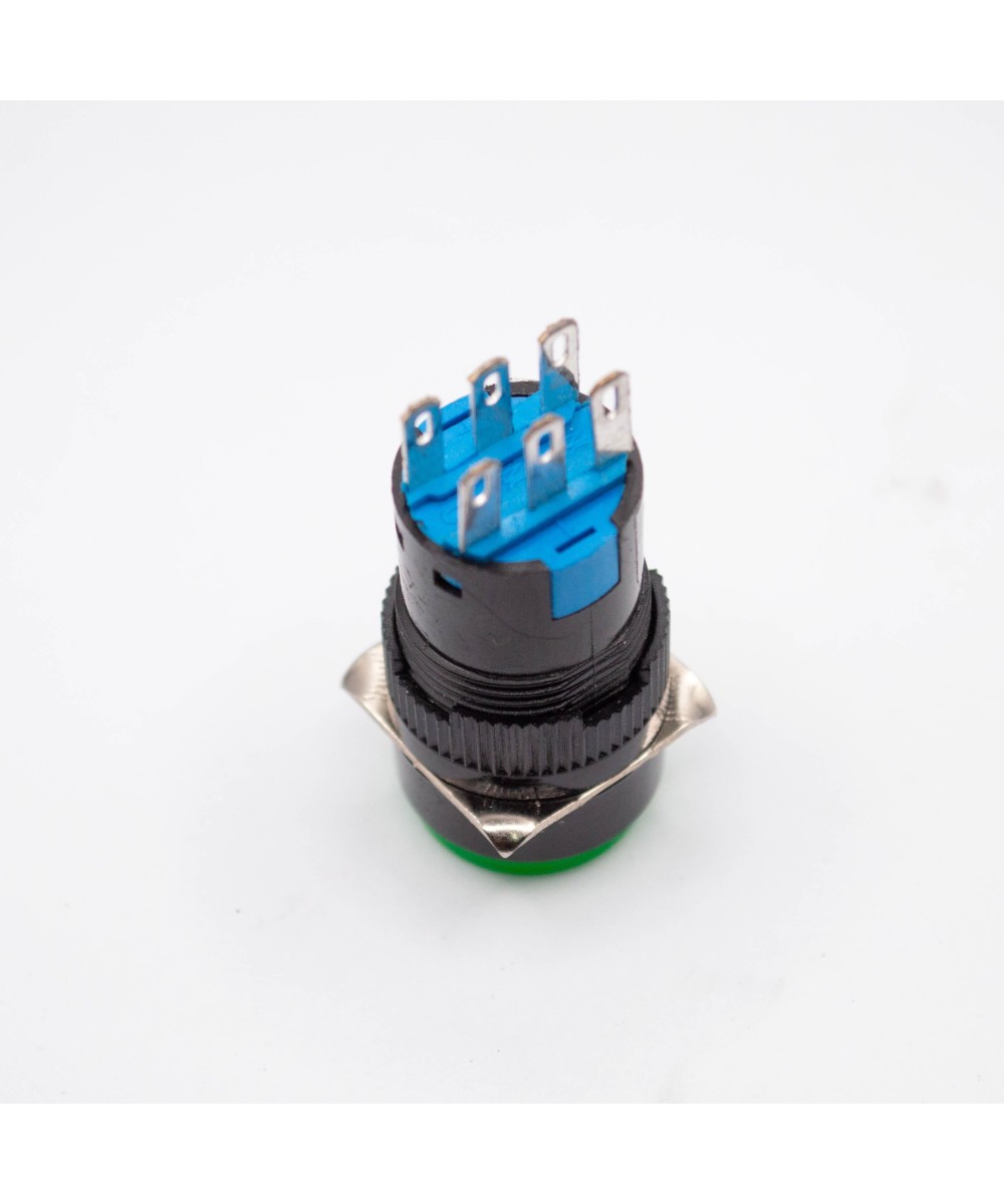 Interruptor Push Button P16 NC/NO 16mm 6 Pines con Bloqueo