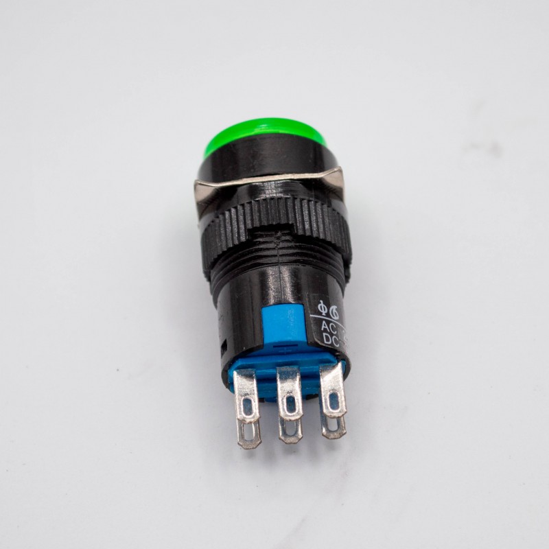 Interruptor Push Button P16 NC/NO 16mm 6 Pines con Bloqueo
