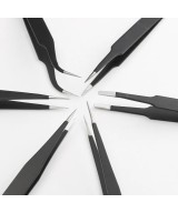 Set de pinzas antiestáticas de acero inoxidable 6 piezas