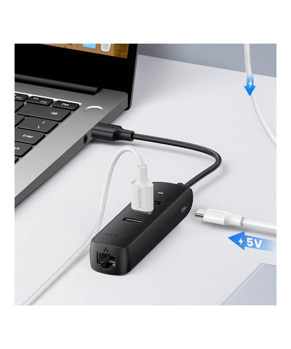 ADAPTADOR HUB DE USB A USB 2.0 Y RJ45 10/100M UGREEN