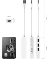 Adaptador de RED y HUB USB 2.0 a RJ45 10/100M