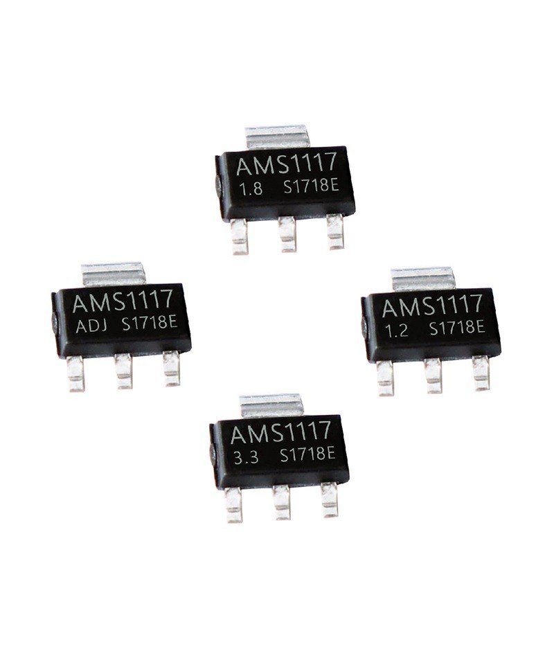 Regulador de voltaje AMS1117 SOT-223 (ADJ-1.2V-1.8V-3.3V-5.1V)