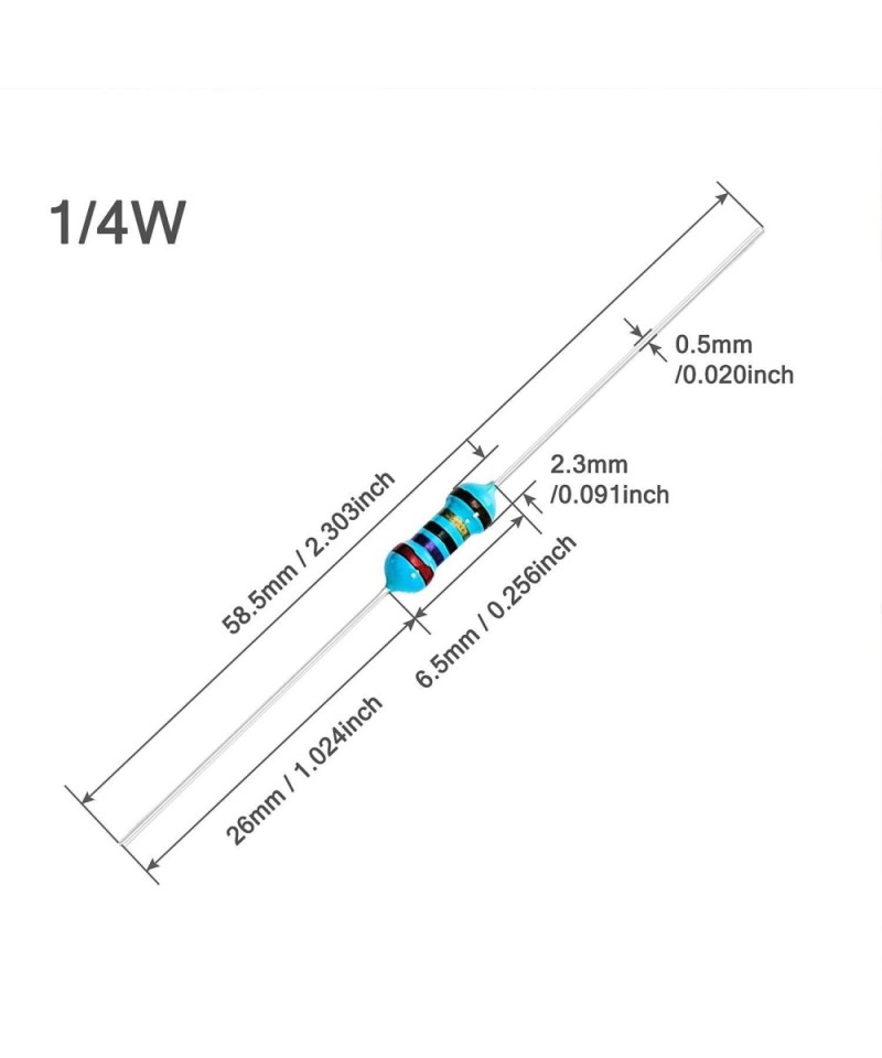 Résistances Carbone 1,2 Ohm - 1/4W - Tolérance 5% - Lot De 50 Pièces - Pour électronique, Réparation, Bricolage - 14