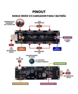 Modulo Cargador de Bateria 18650 Shield 1/2/4 Baterias
