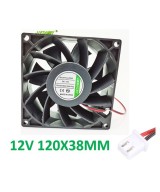 Ventilador plástico de 12V 120x120x38mm