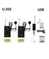 Micrófonos Inálambricos U-202 UHF con 1 Receptor USB y 2 Transmisores