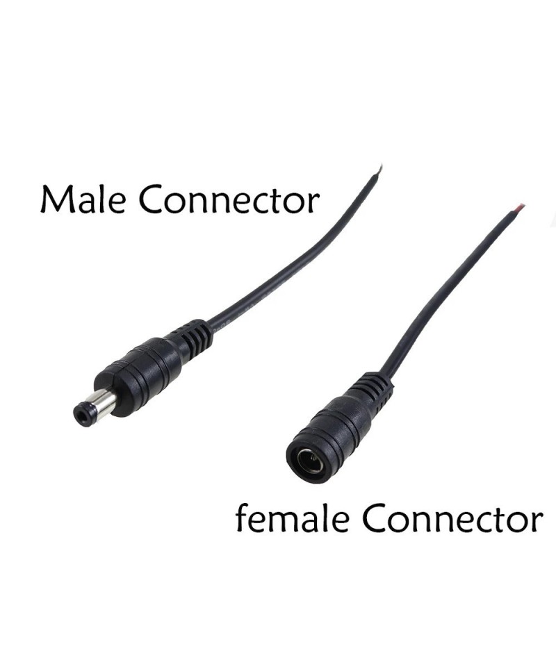 Conector Pigtail de conexion DC2.1 5.5x2.5mm Hembra / Macho