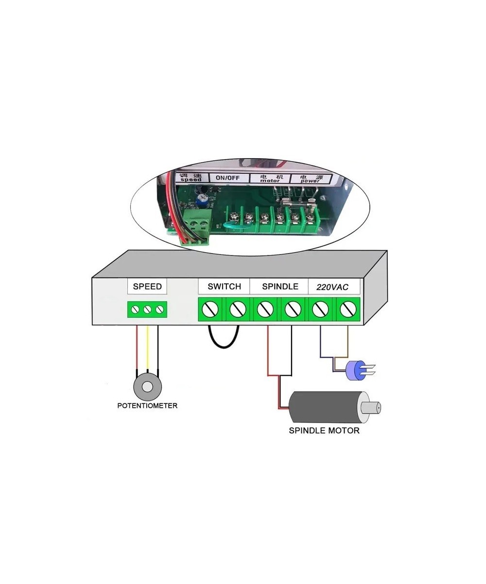 kit de Motor Spindle 500W 12000RPM con base y controlador
