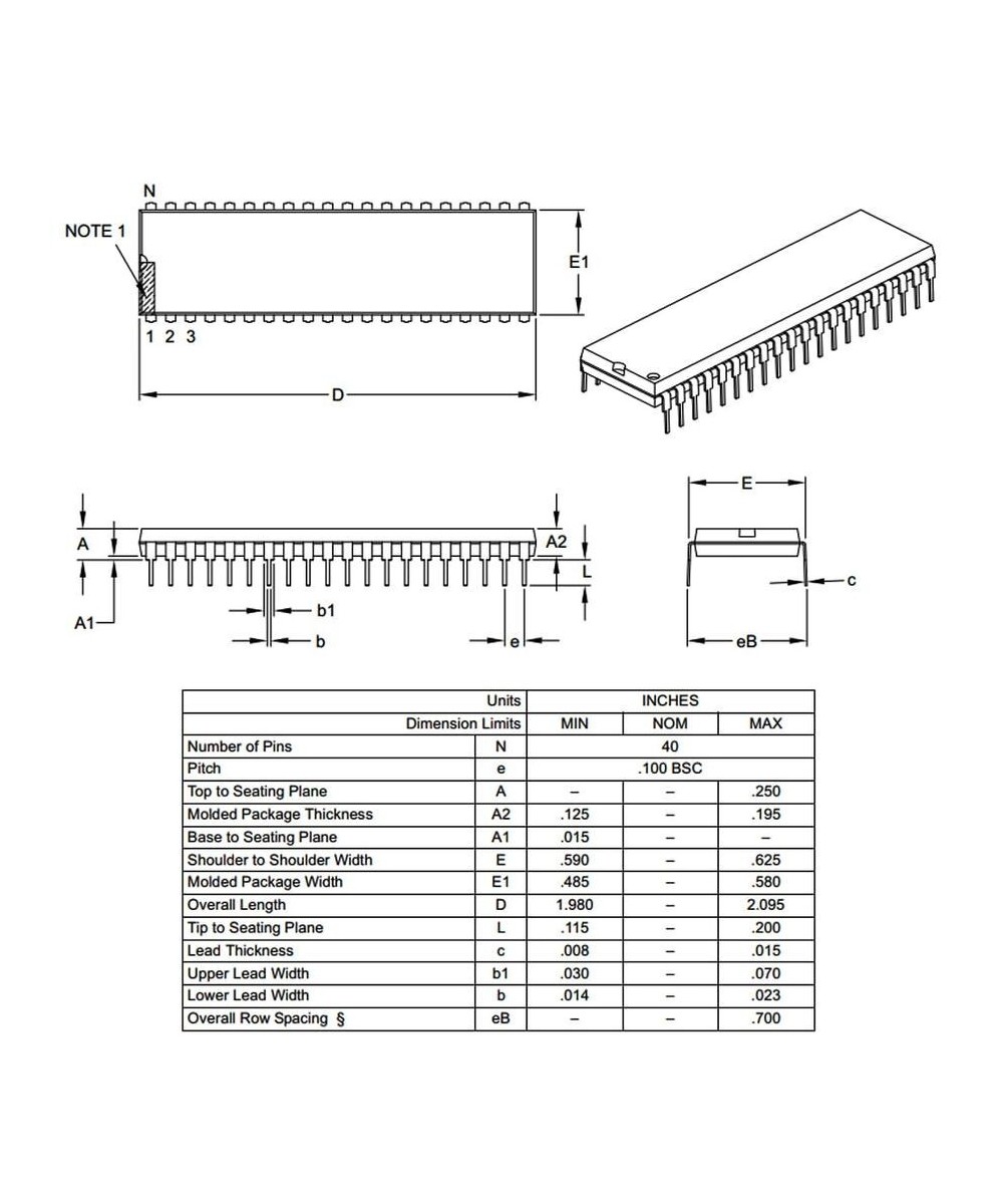 Microcontrolador Programable PIC 18F45K22-IP DIP-40