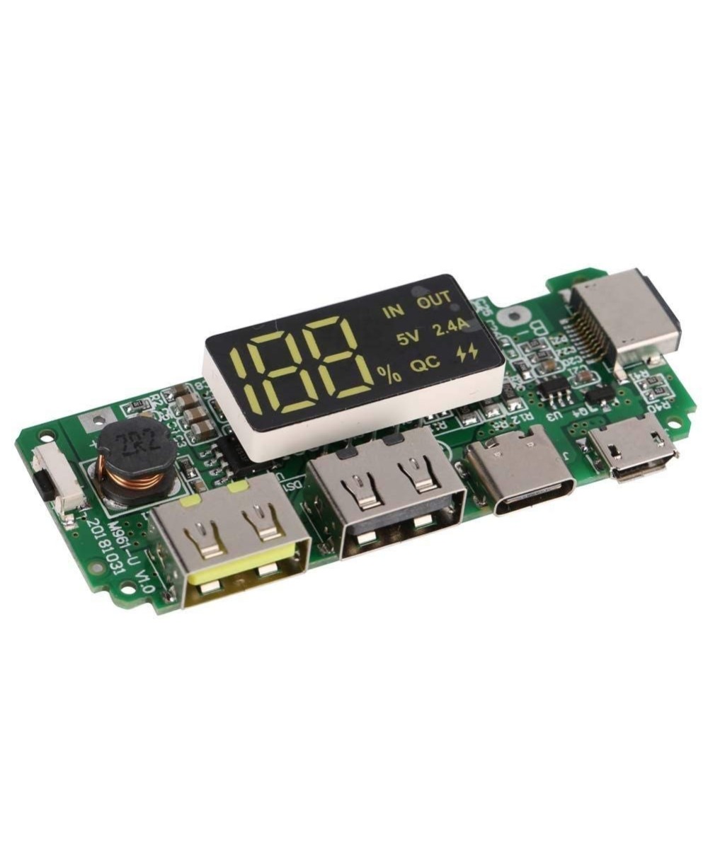 Modulo de Carga para Baterias de Litio 18650 5V 2.4A Input USB-C/Lightning/Micro USB BMS