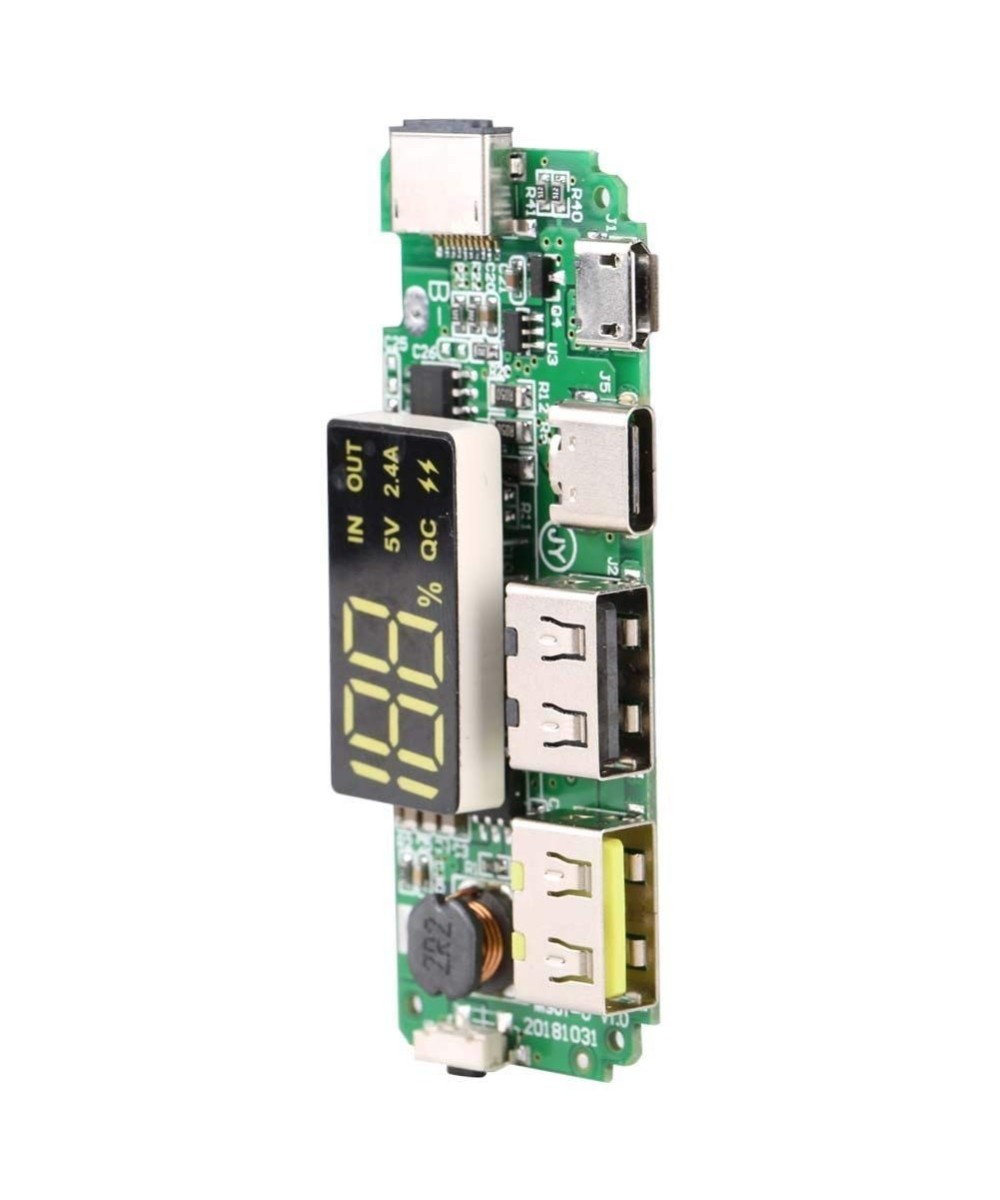 Modulo de Carga para Baterias de Litio 18650 5V 2.4A Input USB-C/Lightning/Micro USB BMS