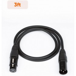 Cable XLR Hembra-Macho 3FT...