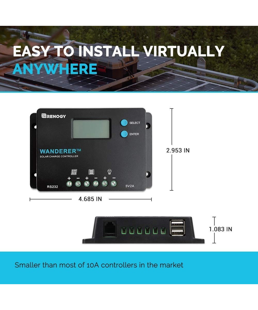 Controlador de Carga Solar 10A 12/24V
