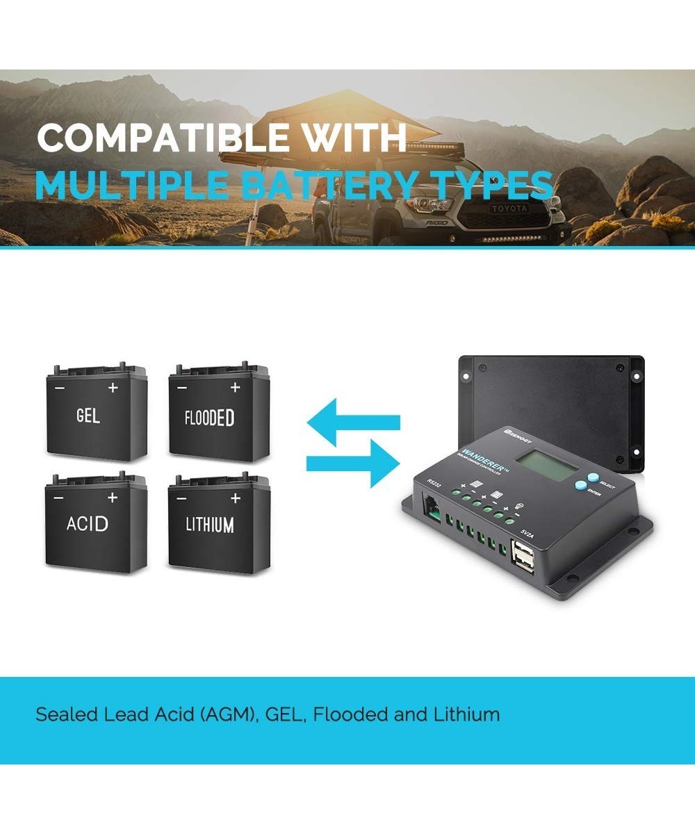 Controlador de Carga Solar 10A 12/24V