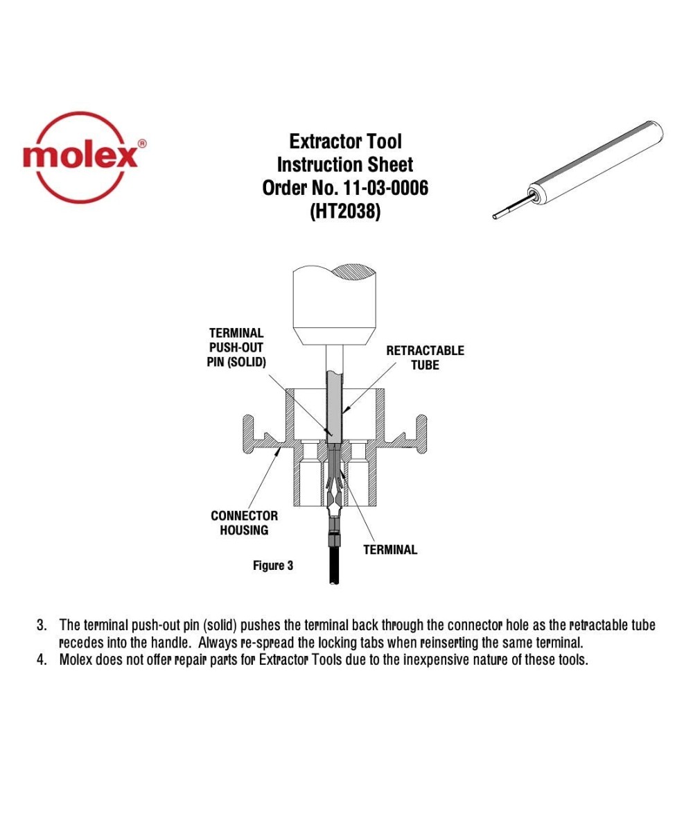 Herramientas de Extraccion de Terminales MOLEX HT-2285/HT-2038