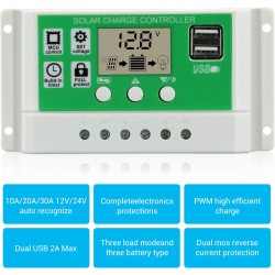 Controlador De Carga Solar 10A 20A controlador de carga solar 12V 24V MPPT  controlador de cargador d Ndcxsfigh Libre de BPA