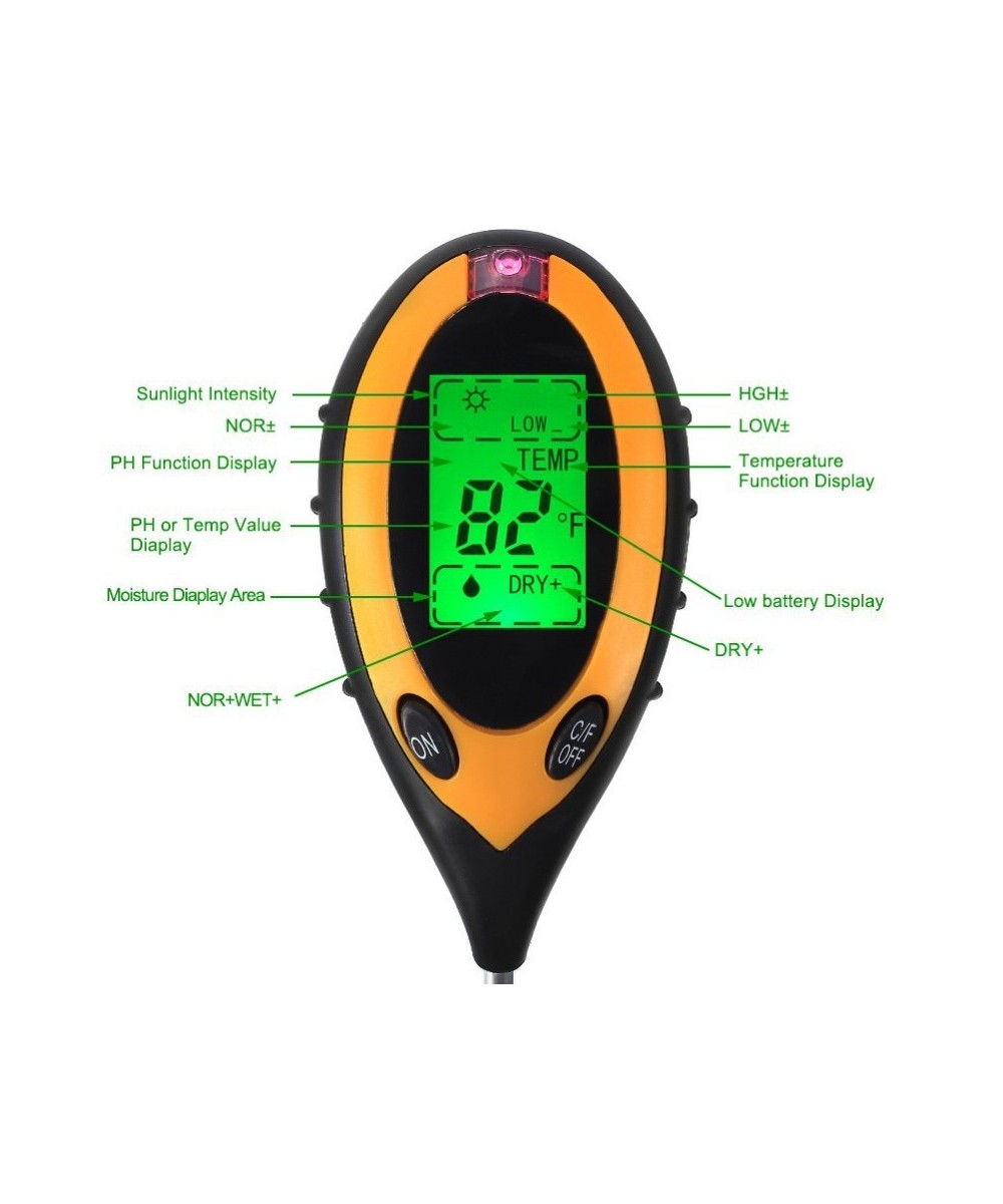 Medidor de PH/Temperatura de Suelo 4 en 1